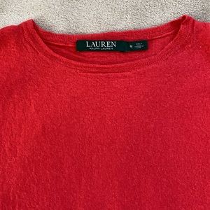 EUC Sz M Lauren wool sweater in red/ orange